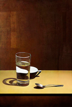 стакан и ложка / стакан ложка чашка натюрморт