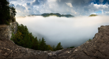 &nbsp; / I stayed on that beautiful place around 1 hour in the fog just for this incredible moment when the fog disappeared for a few second, so i was able to take a one panorama shot.