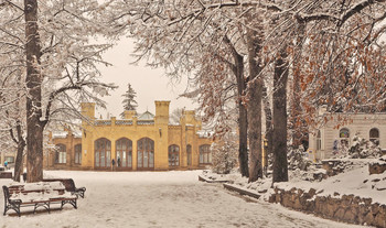 Заметает зима, заметает... / Кисловодский парк, Нарзанная галерея, январь.