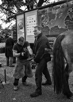 &nbsp; / Немецкий клуб титанов(лошади тяжеловозы )временная остановка у нас в Эстонии на пути в Питер, перековывали лошадей, после Питера их путь в Великий Новгород