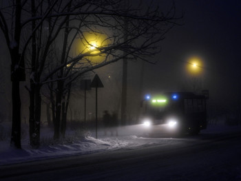 Последний автобус / Вечерняя прогулка по туманному приморскому поселку.