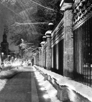 &nbsp; / Снега, холодные снега.
Всю землю снегом завалило.
То птицей белою пурга
Всю ночь над городом кружила....