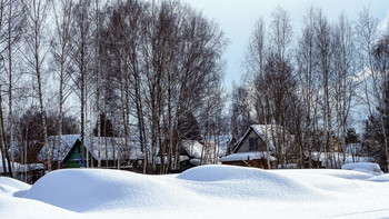 Поселок / Зима,мороз,снег