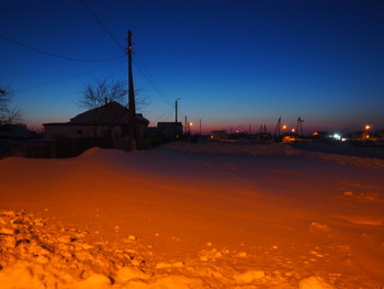 закат зимний / вечер в селе
