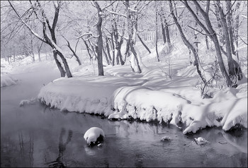 Снег, туман и ледяная речка ... / Моя любимая речка Лихоборка...