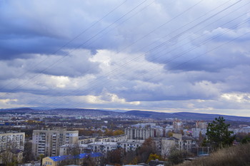 Когда была осень / Симферополь с горы - на фоне Крымских гор