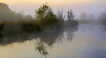 Утро на Рожке. / Туман на озере Рожок.