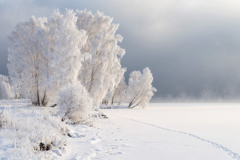 Ноябрь. Замерзающая Ангара. / Туман над Ангарой.
