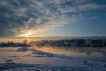 Рассвет на реке Великой / Псковская область, река Великая