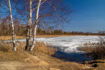 Зима VS Весна / 11. апреля,2021 года. Озеро &quot;Мечта&quot;, Дрезна, Подмосковье.