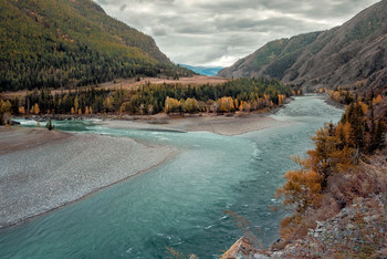 Сентябрь... Слияние рек Аргут и Катунь..... / Осень в горах...