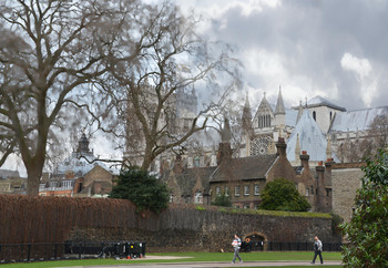 Задний план / Вид сзади на Вестминстерское аббатство, Лондон