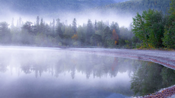 Утренние испарения. / Хибины. Кольский п-ов.