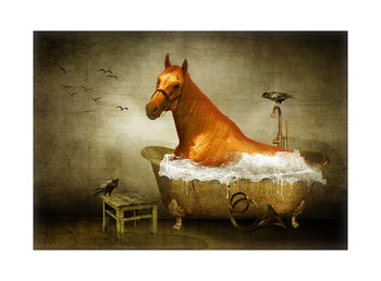 купание красного коня / digital art