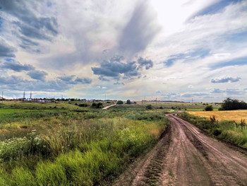 Дорога / Поле,дорога,небо