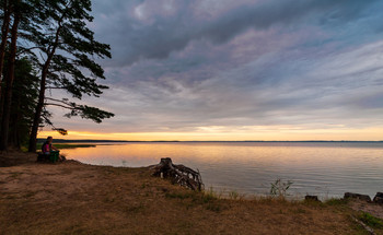 закат на озере Нарочь / ....