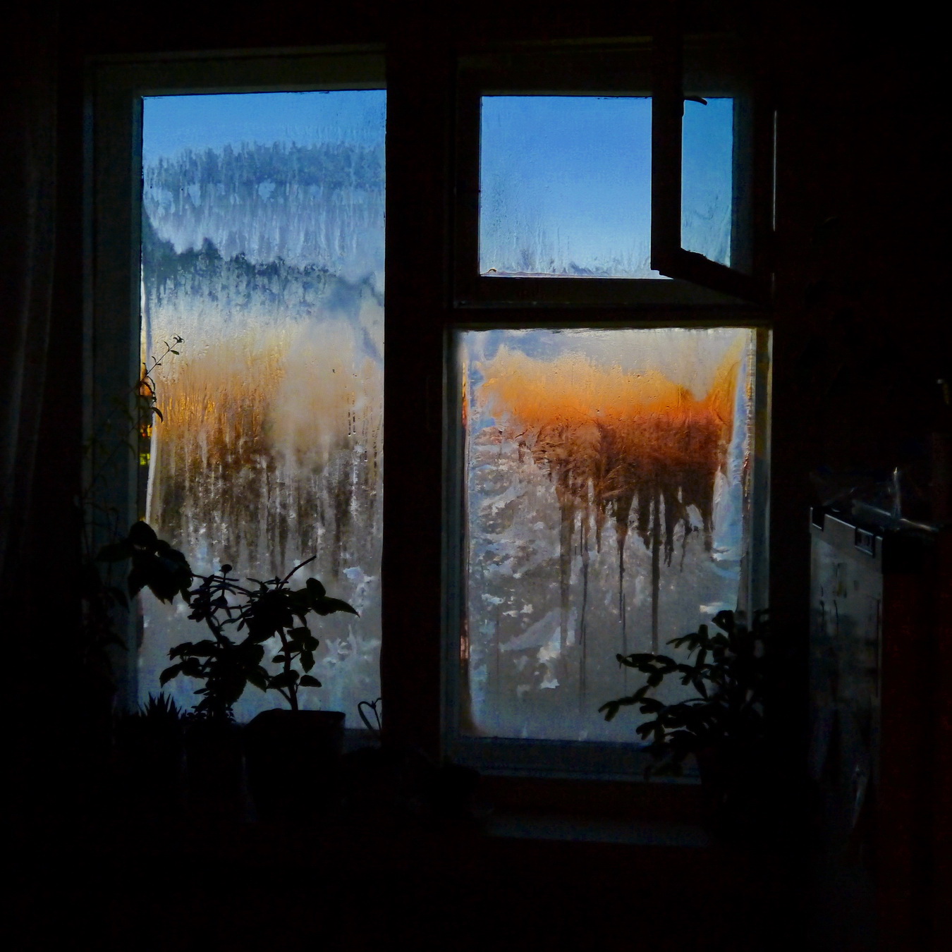 Синий вечер заглянул в мое окно. Зимнее окно. Зимний рассвет в окне. Рассвет в окне. Окно вечер.