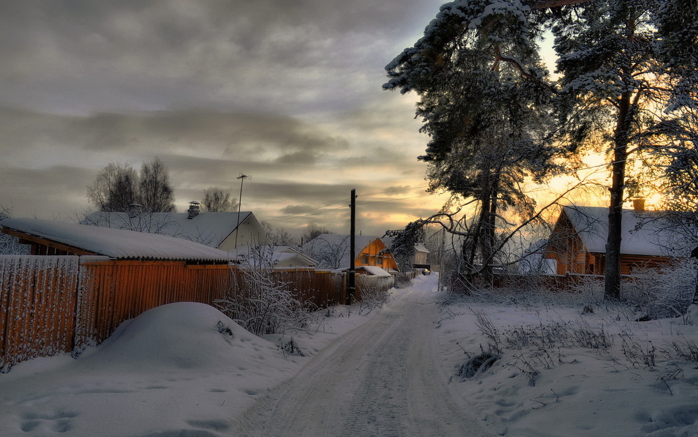 зимний вечер в деревне фото