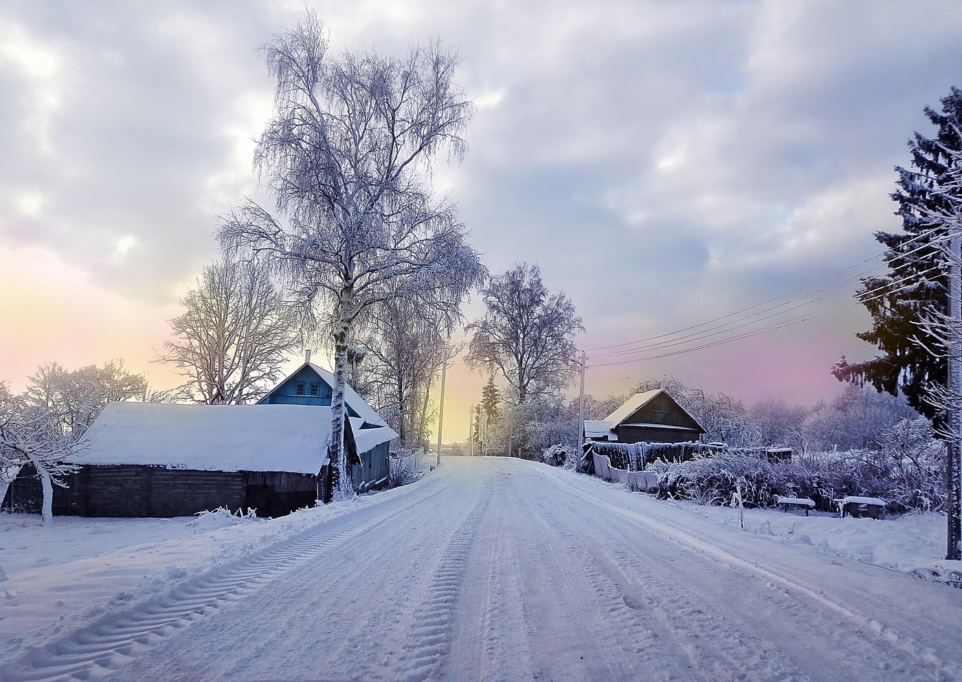 фото природы зимой в деревне