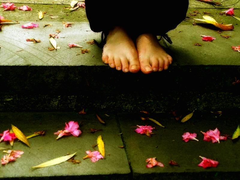 Сумасшедшая вслед за ним по стеклу. Босые девушки. Мама ходит по лужам босиком. Барбара ломбардо босиком. Босиком по осколкам.