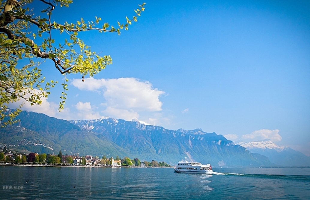 Это озеро привлекает туристов. Веве Швейцария. Веве город в Швейцарии. Остров на Женевском озере. Женевское озеро.